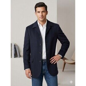 Jack Victor x Sy Devore 100% Loro Piana Cashmere Coat Men's 44R Black Luxury